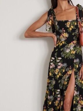 Reformation Twilight Lemon Floral Dress Size 6